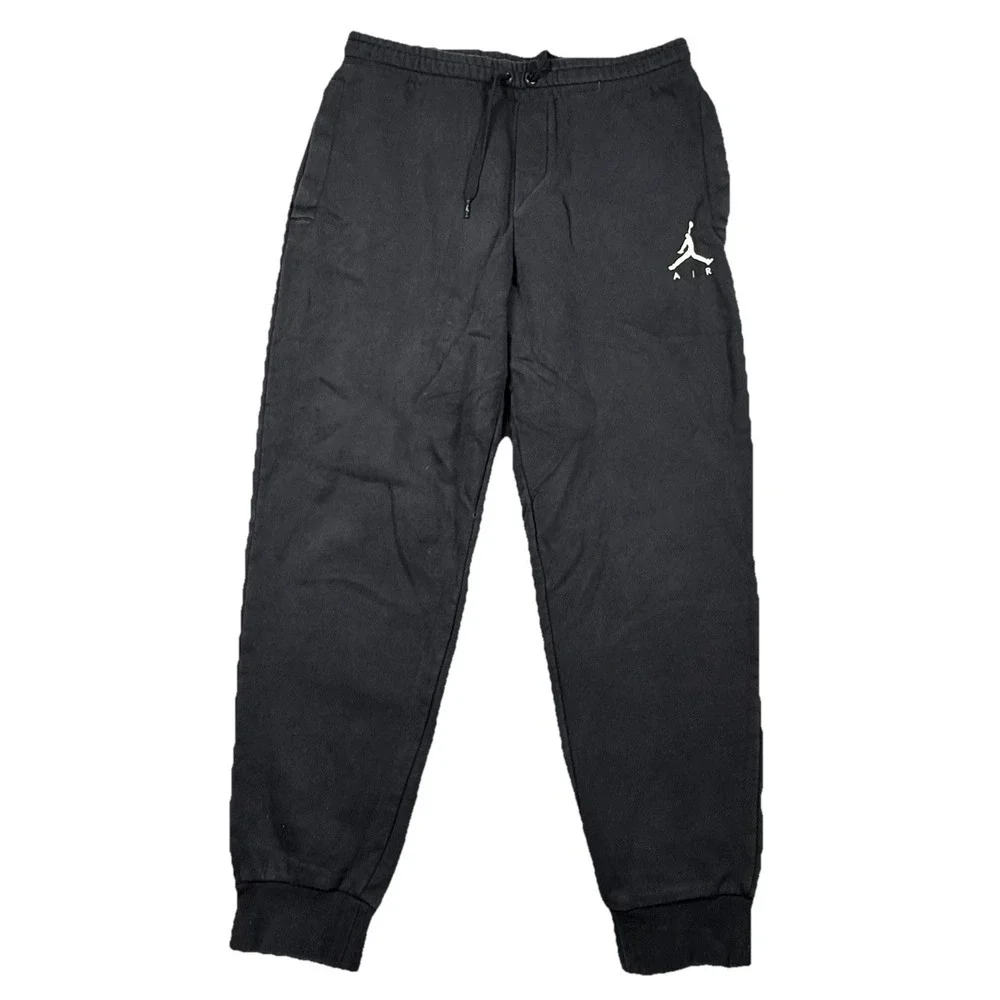 Nike Air Jordan Jumpman Sweatpants Men's Small Cuffed Fleece Joggers Black‎
